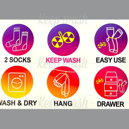 Keep Wash - Circle Sock Clips For Washing Machine, Dryer, And Drawer - Color: Yellow