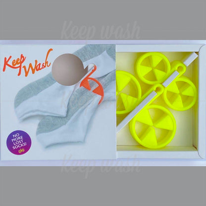 Keep Wash - Circle Sock Clips For Washing Machine, Dryer, And Drawer - Color: Yellow