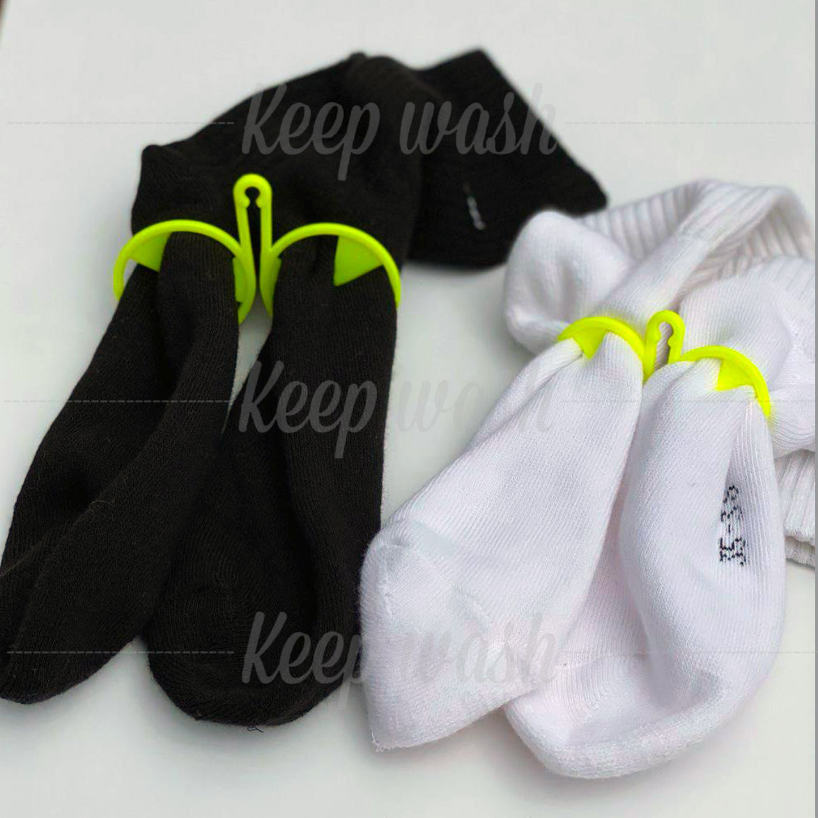 Keep Wash - Circle Sock Clips For Washing Machine, Dryer, And Drawer - Color: Yellow